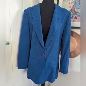 VTG Pendleton Houndstooth Blazer 14 Academia Eclectic Preppy Boho Grannycore